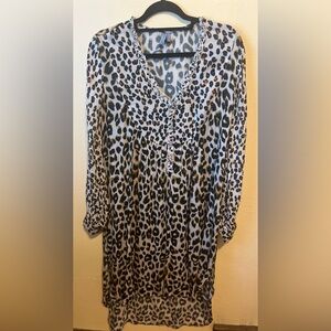Bl^nk Anthropologie Animal Print V-neck Dress